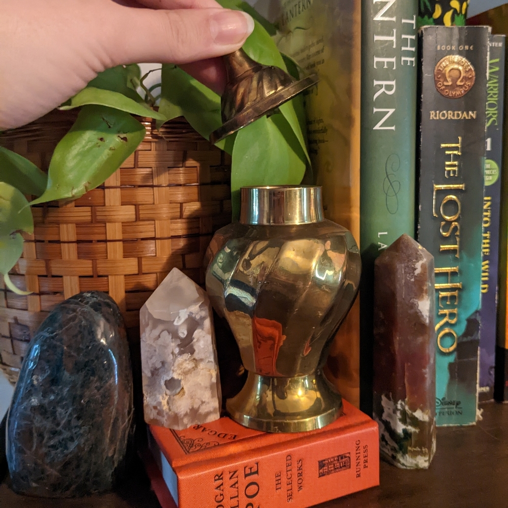 Vintage Brass Vase Urn Storage